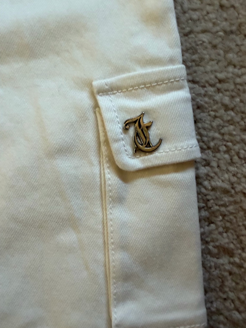 Juicy Couture White Cargo Mini Skirt with Belt, 27 NWOT - Picture 6 of 7